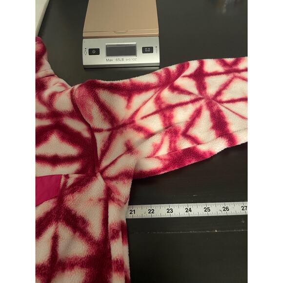 Patagonia Synchilla Fleece Pullover Womens Medium Pink Tie Dye Snap T Jacket - Picture 7 of 9